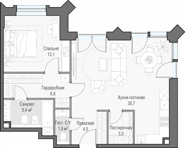 Достижение Москва — планировка 2