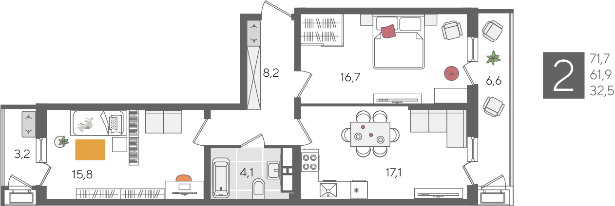 Рекорд 2 Краснодар — планировка 2