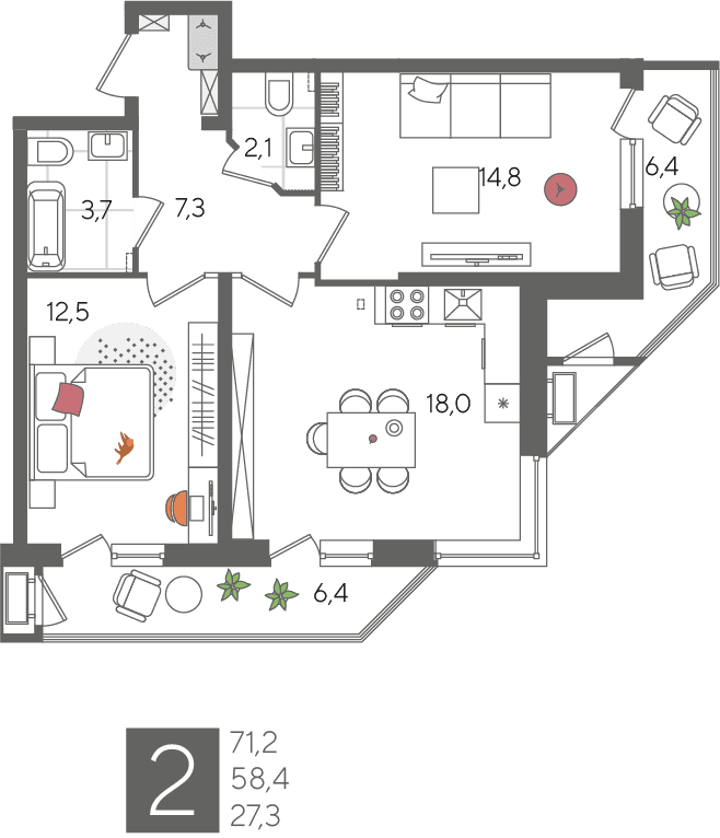 Рекорд 2 Краснодар — планировка 2