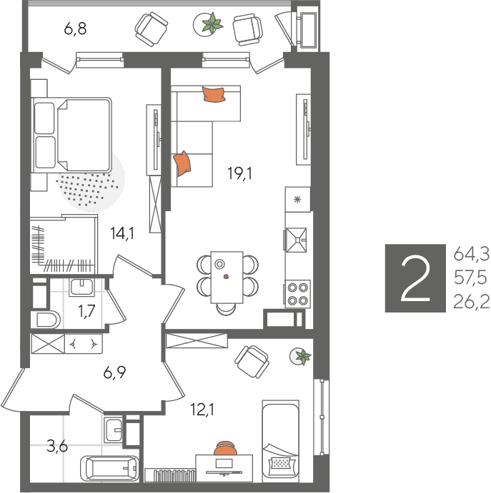 Рекорд 2 Краснодар — планировка 2