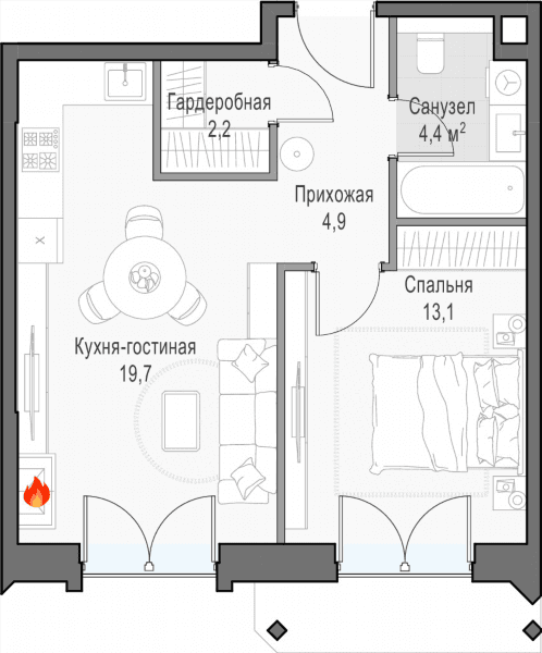 Достижение Москва — планировка 1