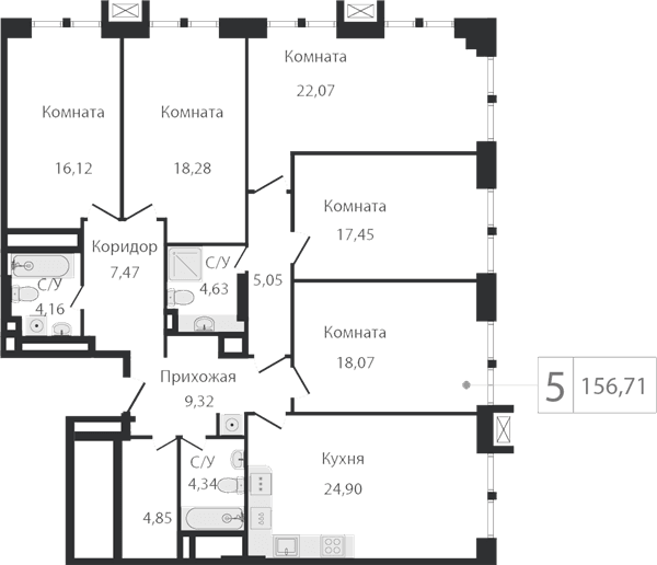 Dream Towers Москва — планировка 5