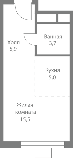 Stellar City Москва — планировка Студия