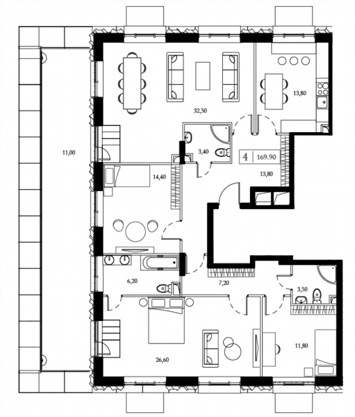 Dream Towers Москва — планировка 4