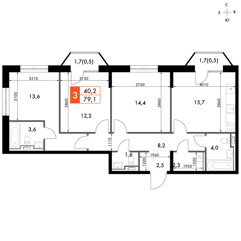 Фриссон Казань — планировка 3