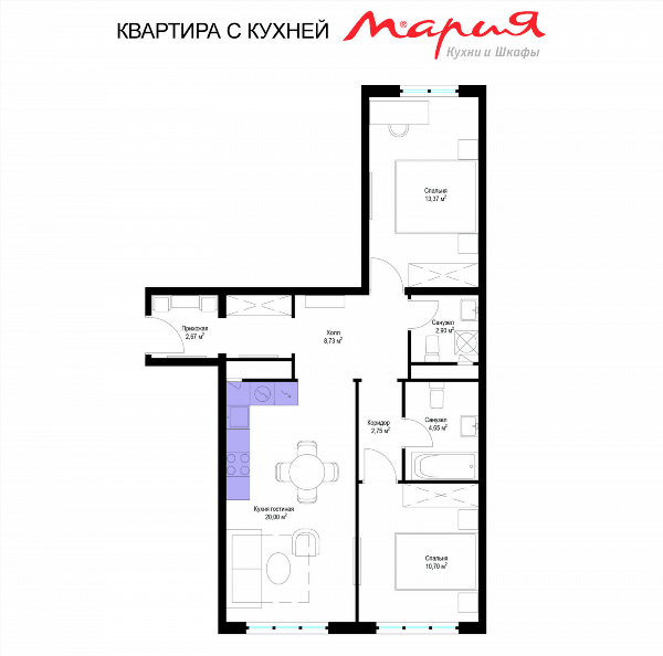 У реки. Эко Видное 2.0 Москва — планировка 3