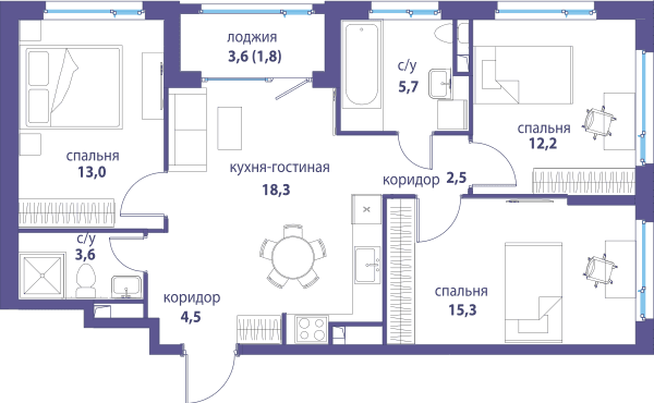 Символ, Независимость Москва — планировка 3