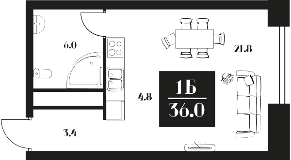 DECO Residence Москва — планировка Студия