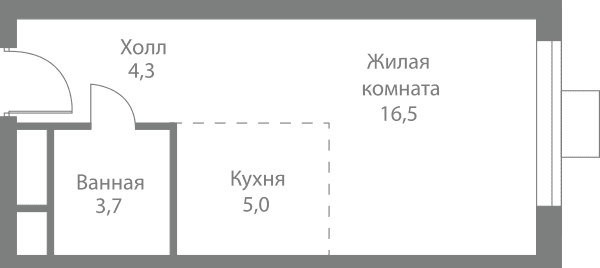 Stellar City Москва — планировка Студия