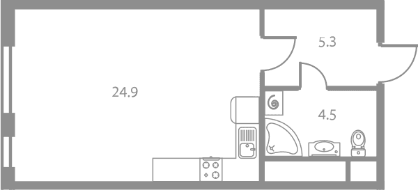 WestTower Москва — планировка Студия