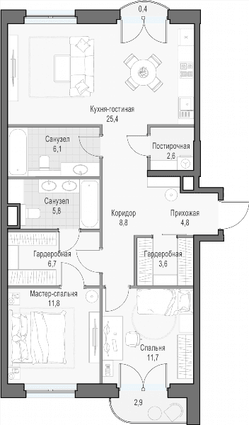 Достижение Москва — планировка 3