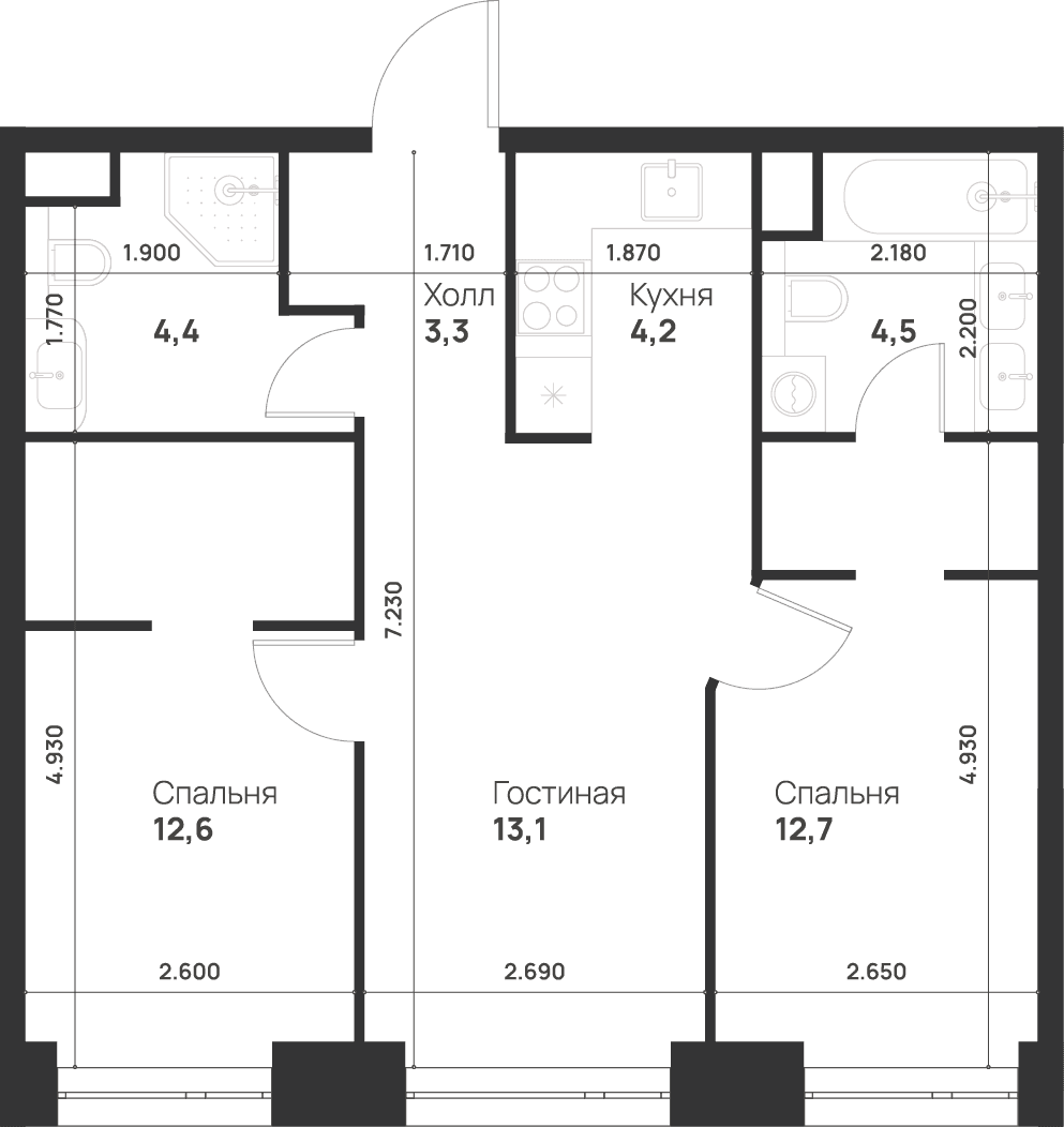 Voice Towers Москва — планировка 2