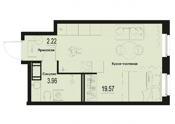 iD Murino III Санкт-Петербург — планировка Студия