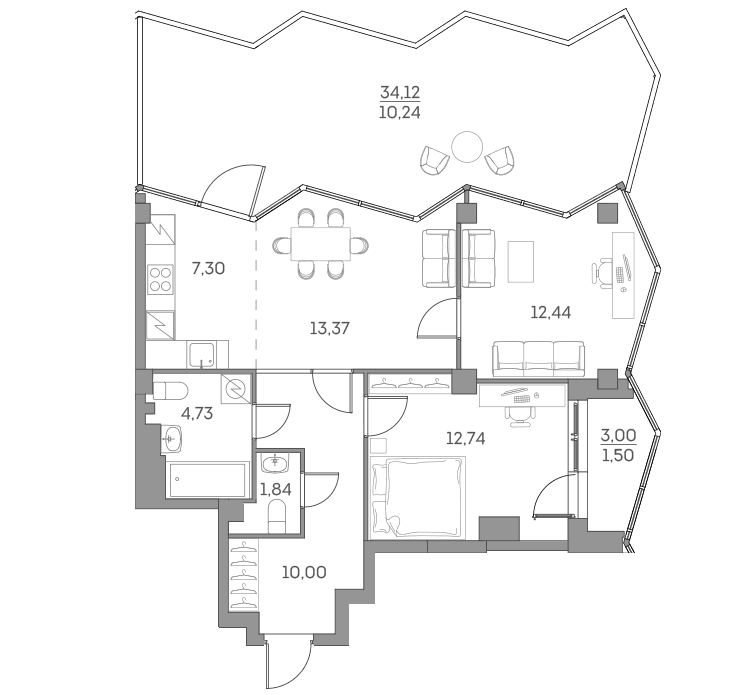 Аквилон BESIDE 2.0 Москва — планировка 1