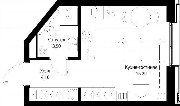 Cityzen Москва — планировка Студия