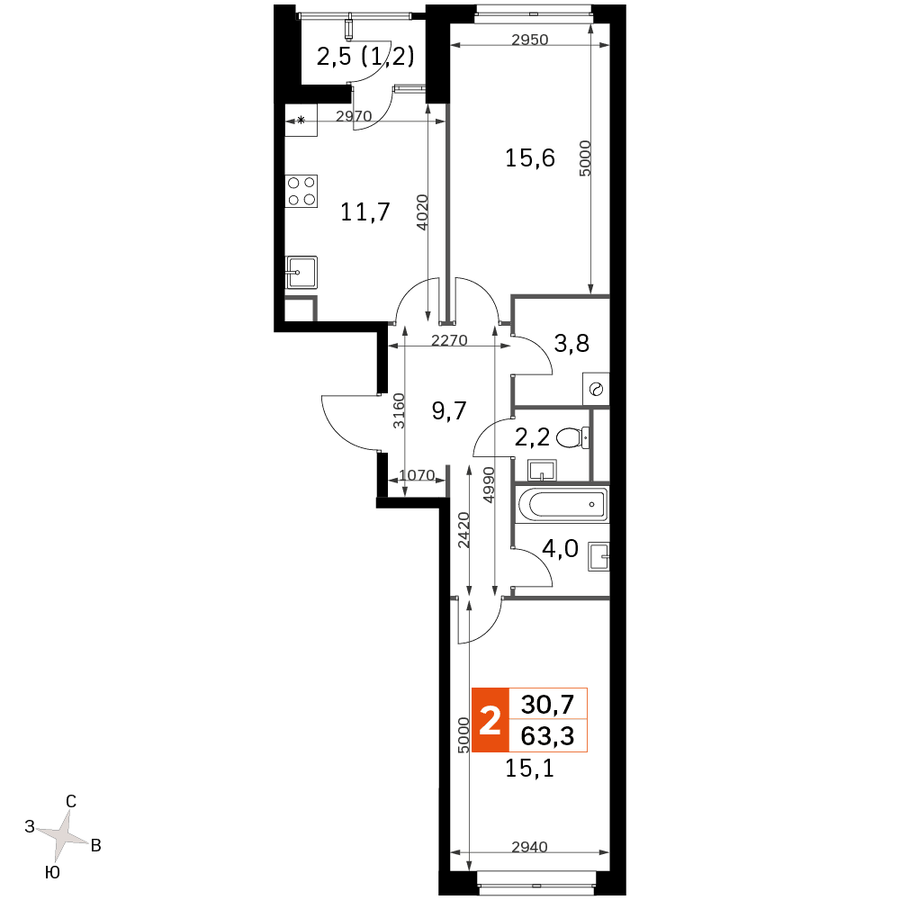Sky Garden Москва — планировка 2