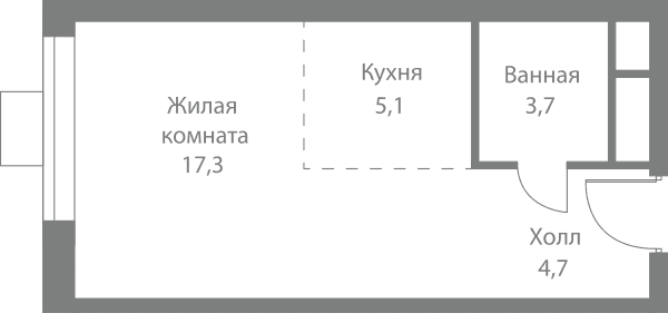 Stellar City Москва — планировка Студия