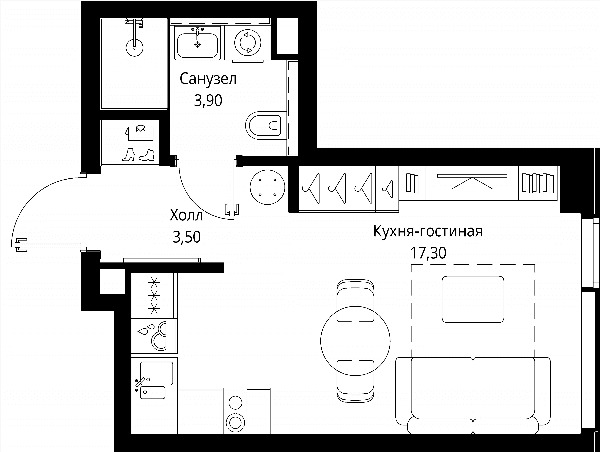 Cityzen Москва — планировка Студия