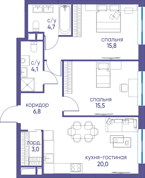 Остров, Остров.5 Москва — планировка 2