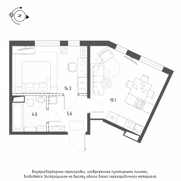 ЖК Domino Premium Санкт-Петербург — планировка 1