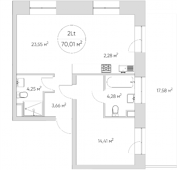 Nice loft Москва — планировка 2-комнатные апартаменты