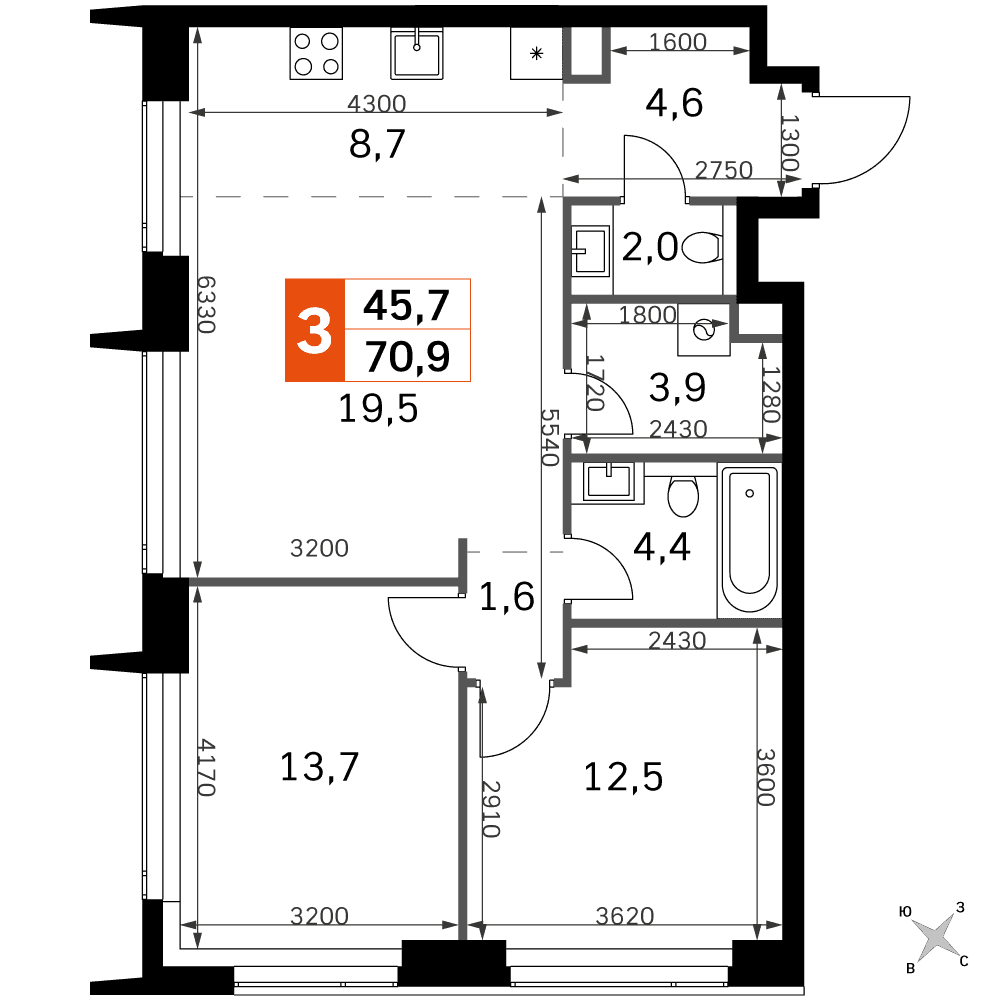 Amber City Москва — планировка 3