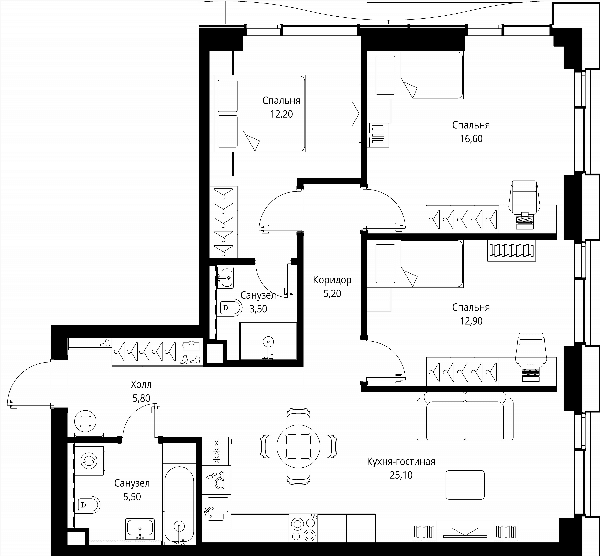 Cityzen Москва — планировка 3