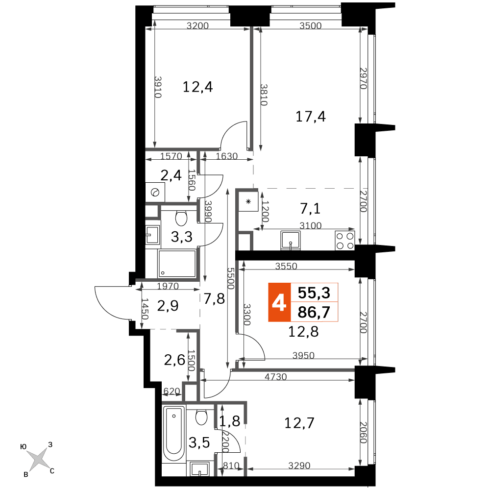 Amber City Москва — планировка 4