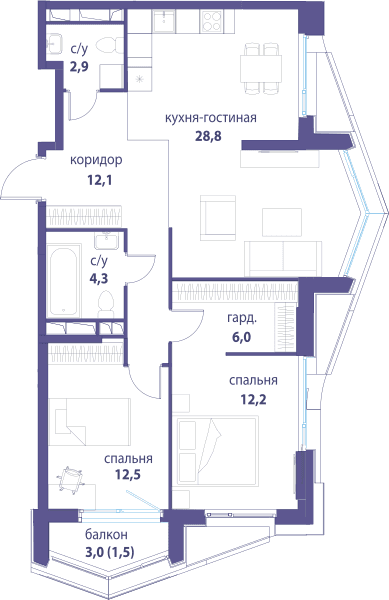 Символ, Вдохновение Москва — планировка 3