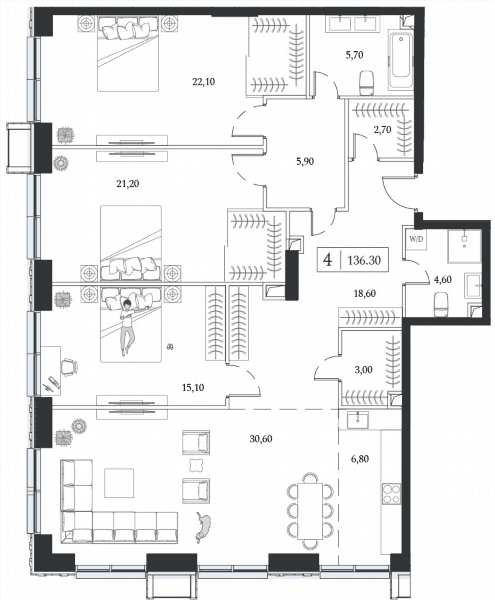 Dream Towers Москва — планировка 4