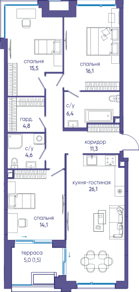 Остров, Остров.6 Москва — планировка 3