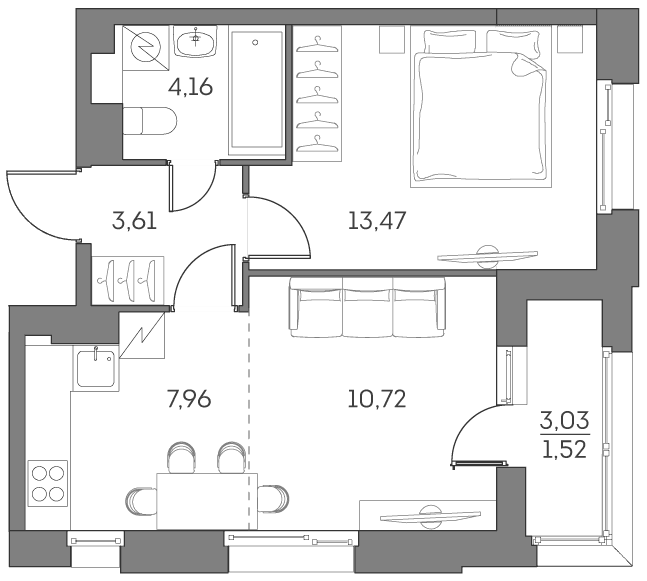 Аквилон BESIDE 2.0 Москва — планировка 1