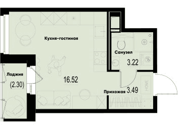 iD Murino III Санкт-Петербург — планировка Студия