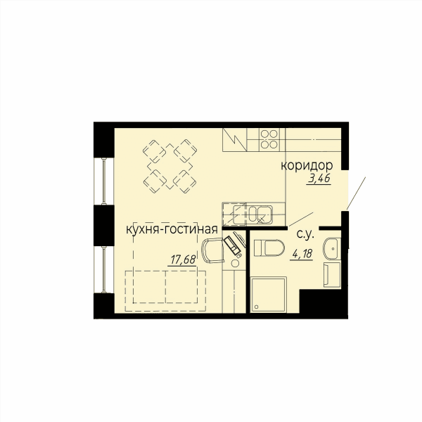 iD Polytech Санкт-Петербург — планировка Студия