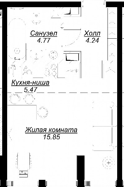 MOD Москва — планировка Студия