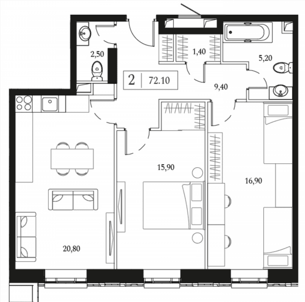 Dream Towers Москва — планировка 2
