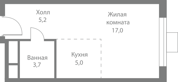 Stellar City Москва — планировка Студия