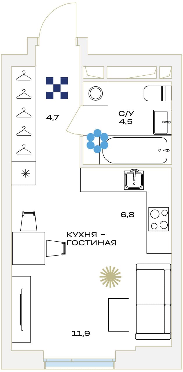 Детали Москва — планировка 1