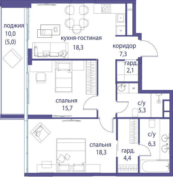Остров, Остров.4 Москва — планировка 2