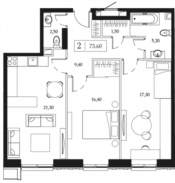 Dream Towers Москва — планировка 2