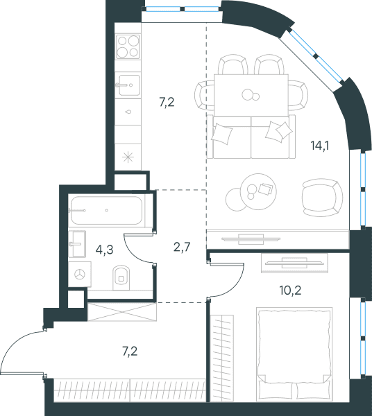 Level Нижегородская Москва — планировка 2