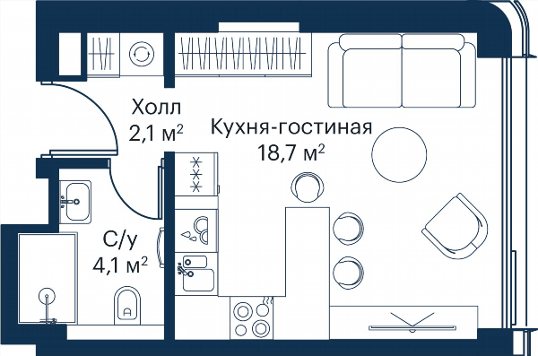 City Bay Москва — планировка Студия