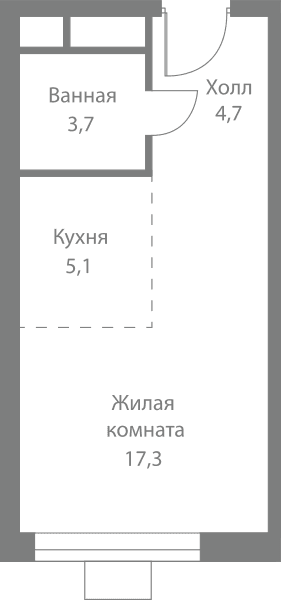 Stellar City Москва — планировка Студия