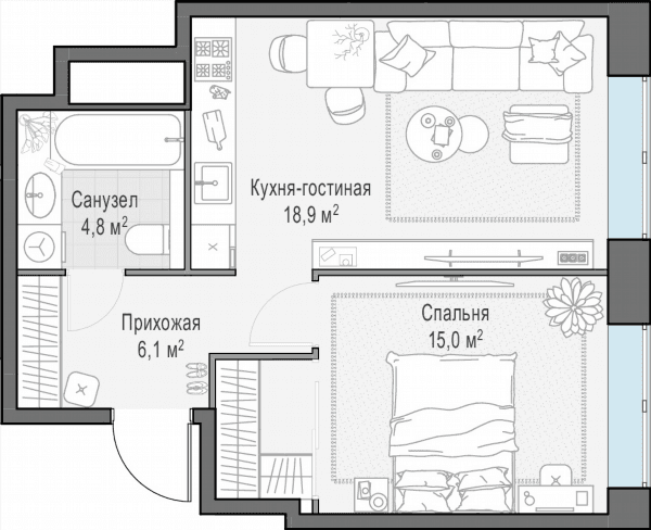 West Garden Москва — планировка 1