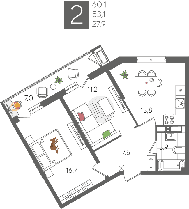 Рекорд 2 Краснодар — планировка 2
