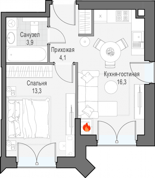 Достижение Москва — планировка 1