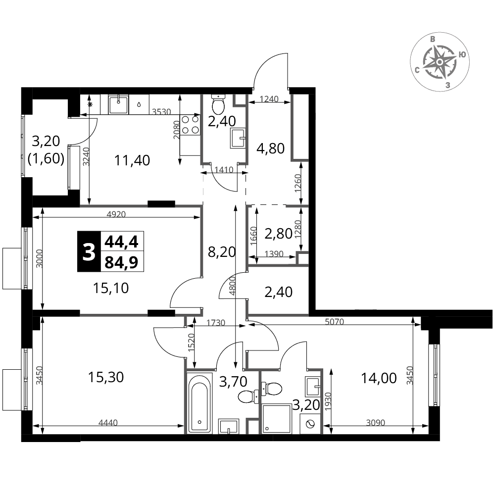 1-й Химкинский Химки — планировка 3