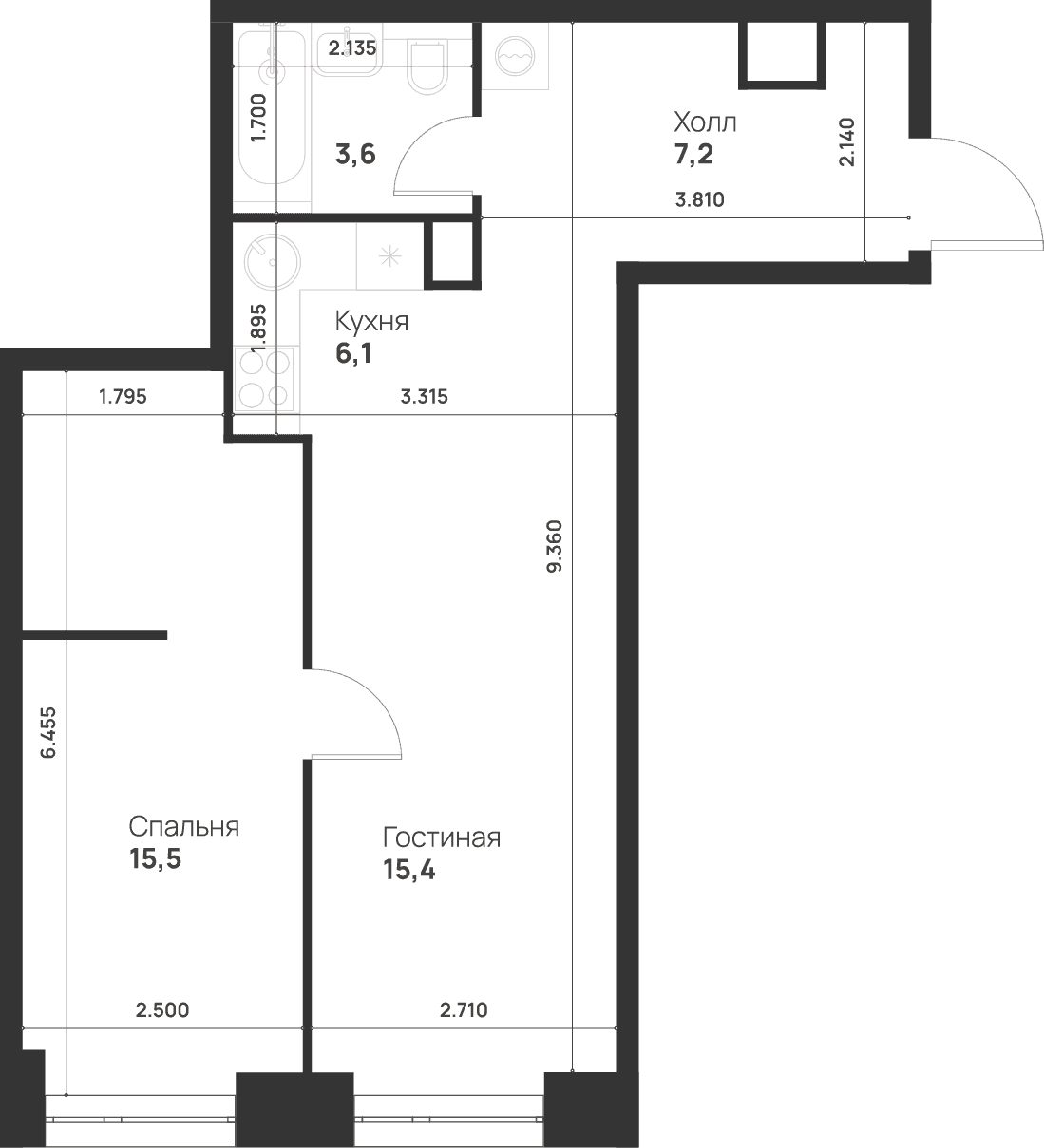 Voice Towers Москва — планировка 1