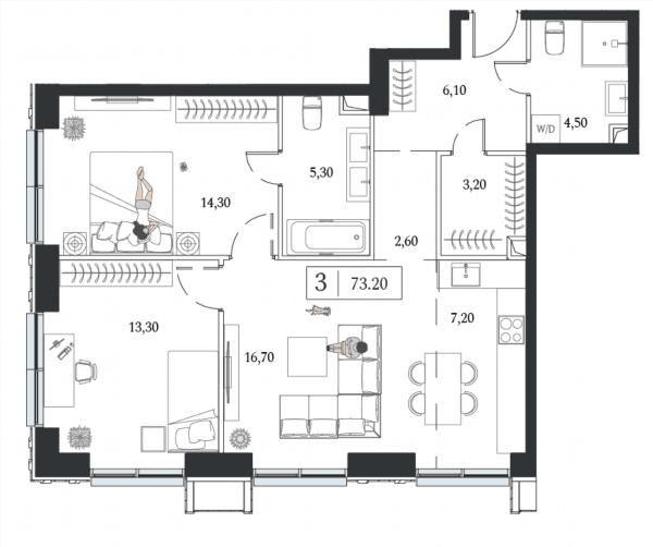 Dream Towers Москва — планировка 2