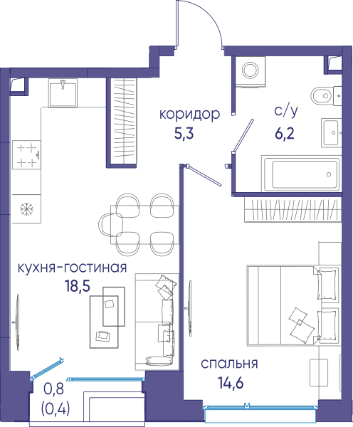 Остров, Остров.6 Москва — планировка 1